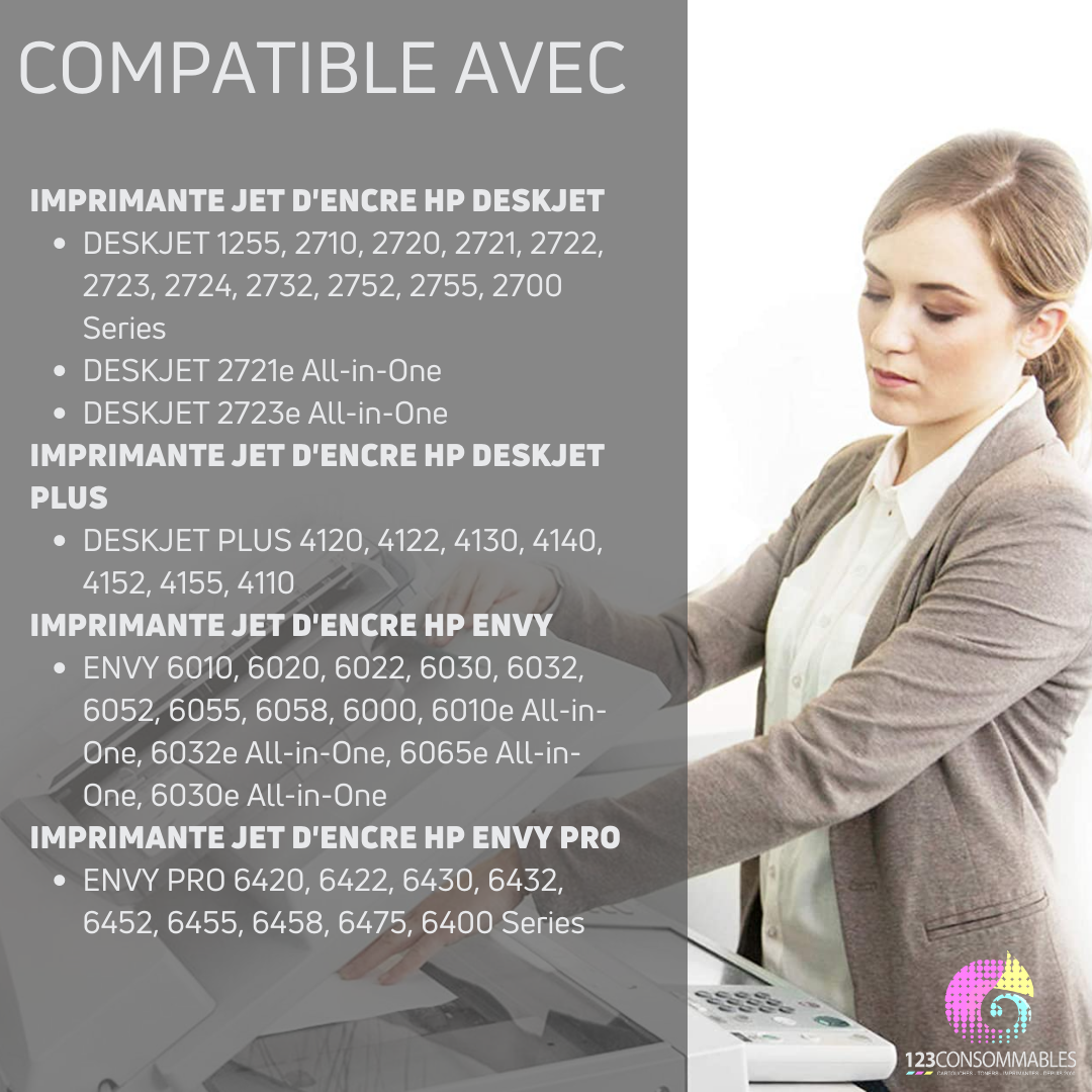 Pack compatible avec HP 305XL SANS NIVEAU ENCRE noir et couleur